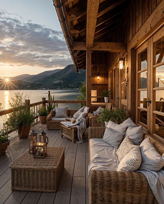 Lakeside Luxury Lake House Porch, Ideal Morning Routine, Mountain Lake House, Justin Taylor, Dream Life Vision Board, Cabin Winter, Calm Home, Upscale Casual, Muskoka Cottage