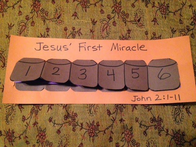 a piece of paper that says jesus'first miracle