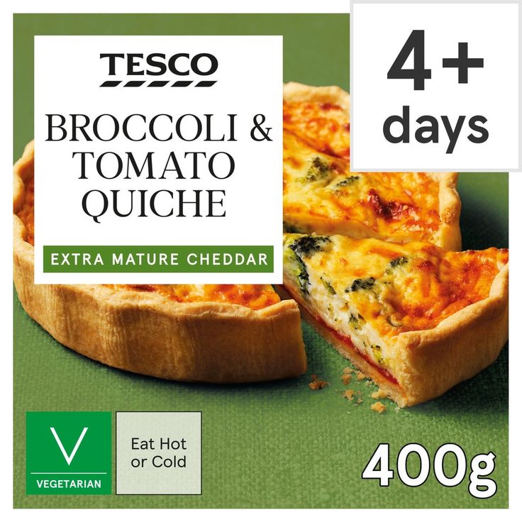 tesco broccoli and tomato quiche with extra hot or cold