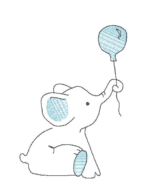 an elephant holding a balloon in its trunk