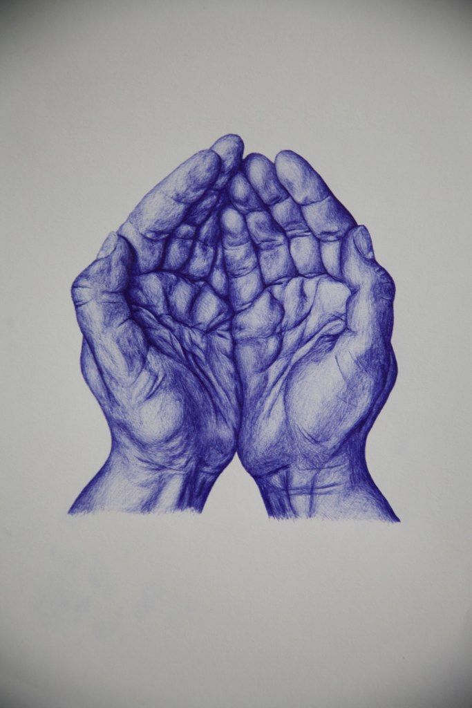 a drawing of two hands holding each other