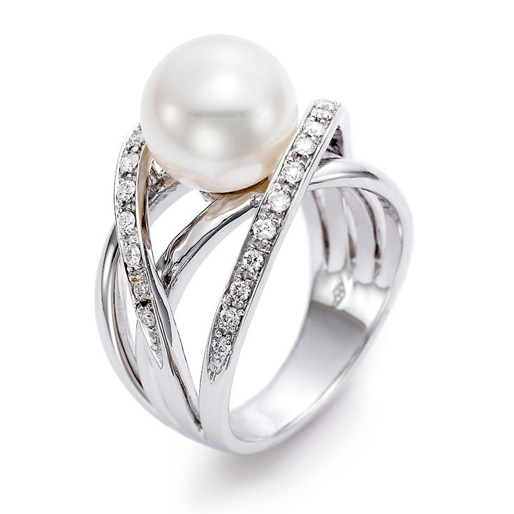 Diamond and pearl ring. Black pearl great too Pearl Wedding Rings, Pearl Promise Rings, Pearl Wedding Ring, Moissanite Engagement Ring White Gold, Moissanite Engagement Ring Rose Gold, Pearl Engagement Ring, Pearl Rings, Traditional Engagement Rings, Oval Cut Engagement Ring