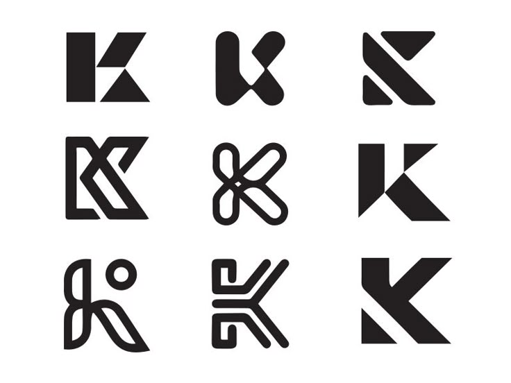 the letter k is made up of different shapes and sizes, including letters that appear to be