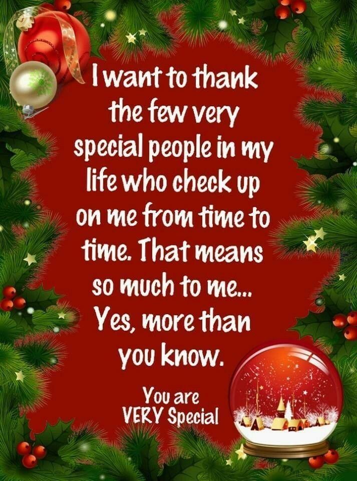 a christmas card saying i want to thank the few very special people in my life who check