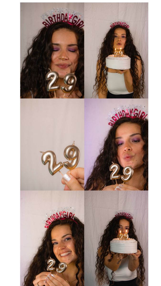 a collage of photos showing how to make a birthday cake for someone's 21st birthday