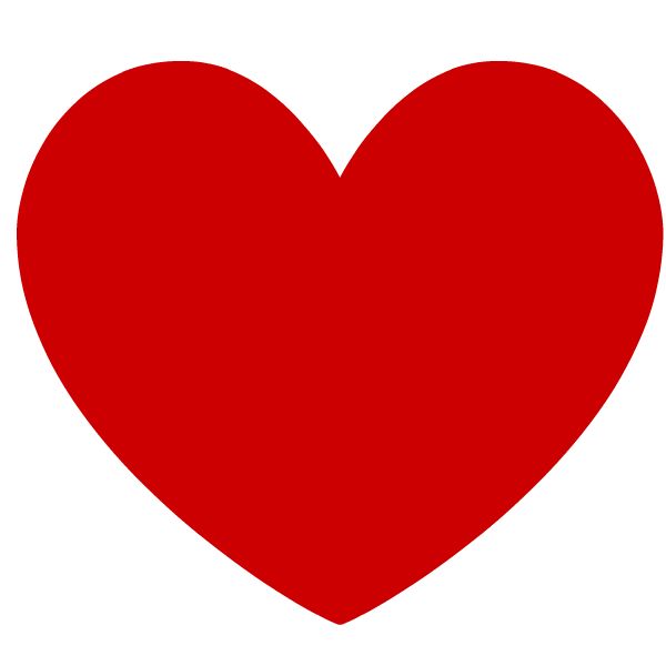 a red heart on a white background