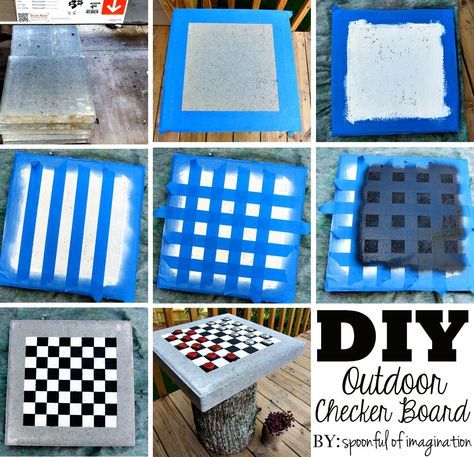 diy outdoor checker board with instructions