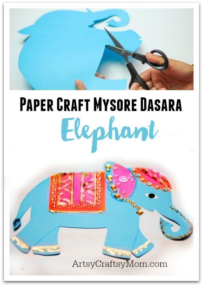 paper craft mysore daara elephant with scissors and cut out the top part