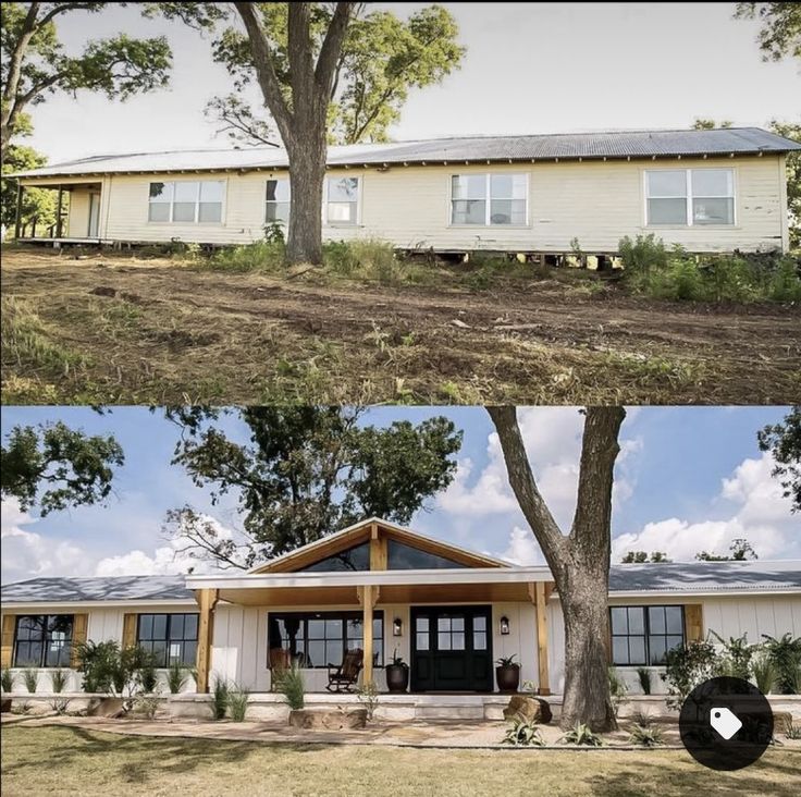 before and after photos of a house in texas