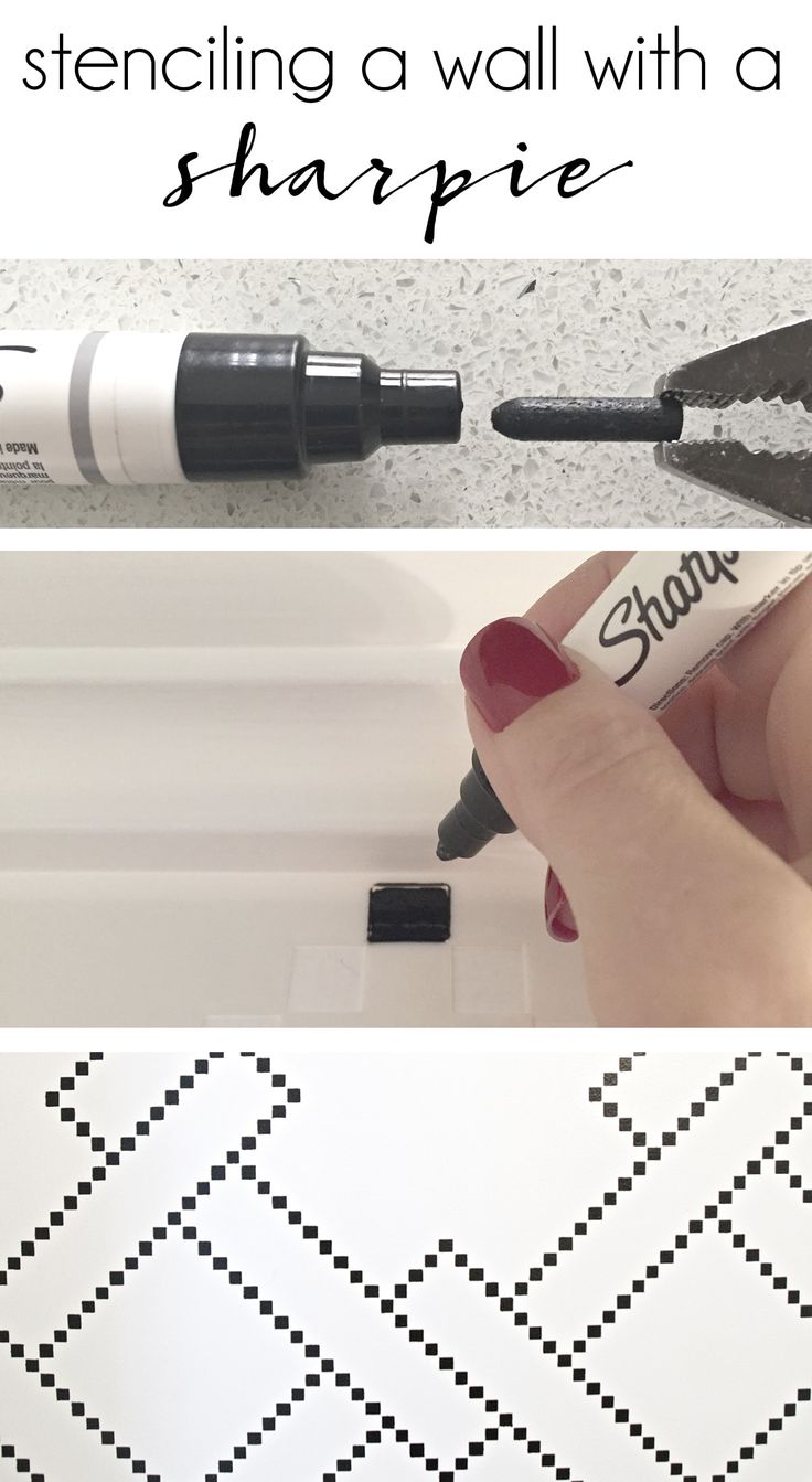 the instructions for how to stencil a wall with sharpie markers and ink