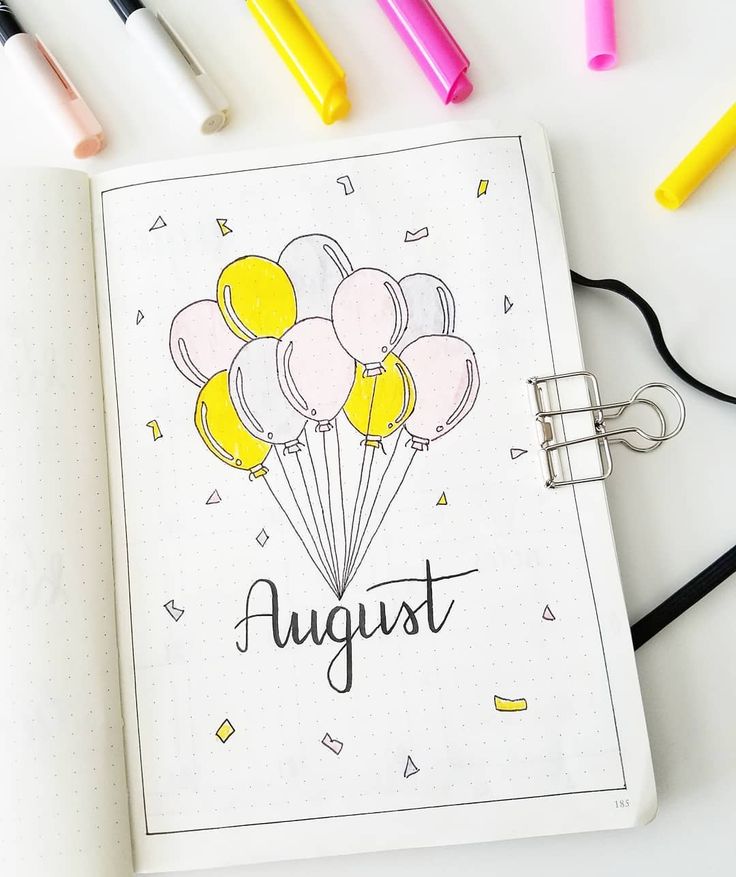 Bullet journal monthly cover page,  August cover page,  balloon drawing,  bunch of balloons drawing,  hand lettering.  | @seed_successful_you July Calligraphy, Journal D'inspiration, Journal August, Bullet Journal August, Minimalist Bullet Journal, Bullet Journal Month, Bullet Journal 2020, Bullet Journal Set Up, Journal Lettering