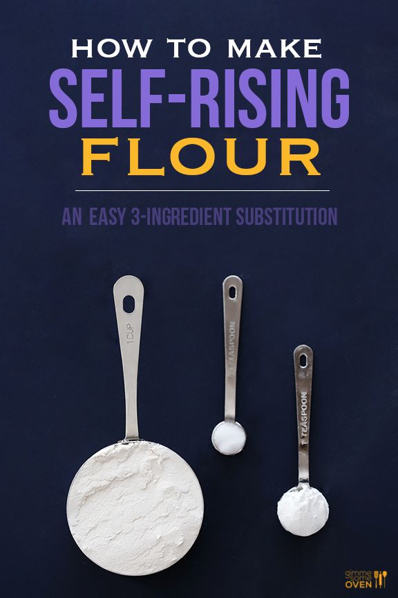 three measuring spoons with flour on them and the title how to make self - rising flour