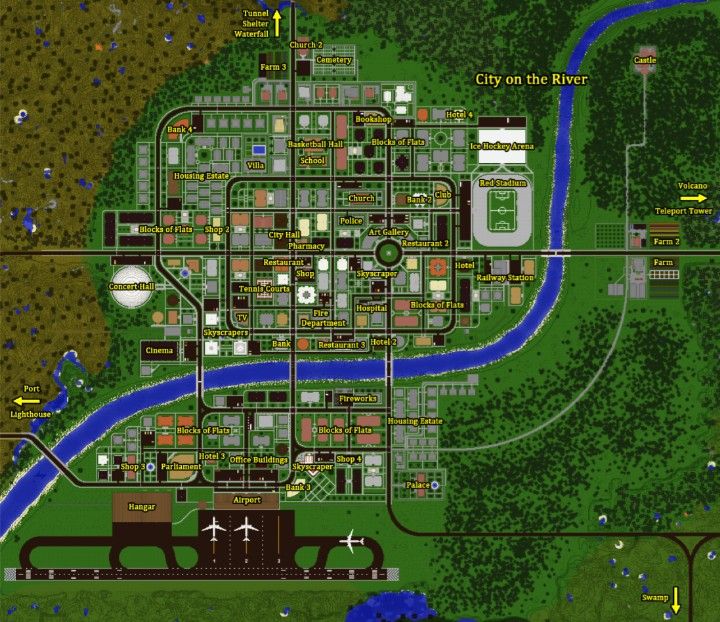 a map of a city with lots of buildings