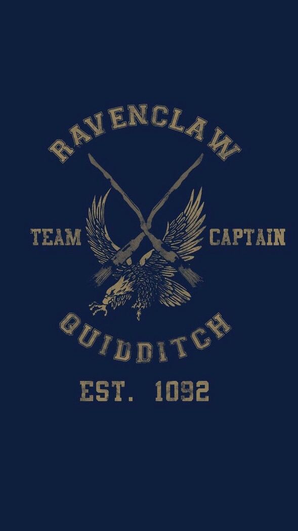 the logo for ravenclaw team captain quidditch est 1032 on a dark background