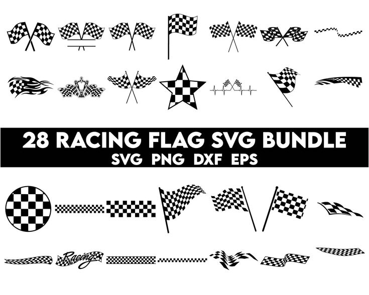 racing flag svg bundle with checkered flags, stars and other designs on ...