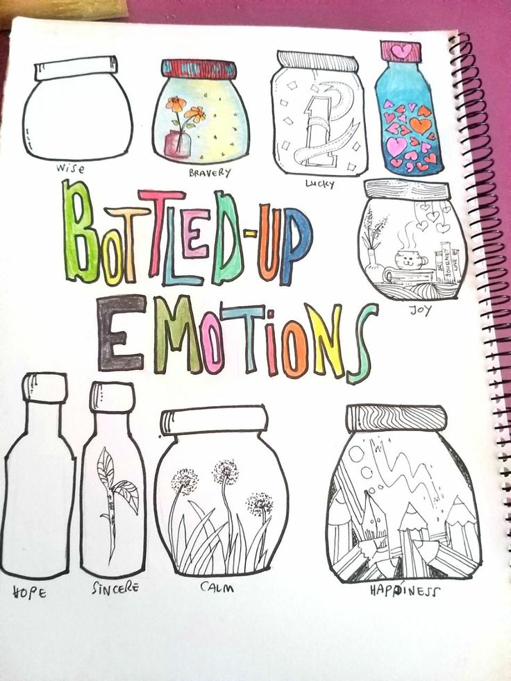 Art Therapy Projects For Anger, Bottling Up Emotions Art, Emotion Doodles Feelings, Bottled Up Emotions Art, Jar Of Feelings, Therapy Drawing Ideas, Therapy Doodles, Feelings Jar, Therapy Sayings