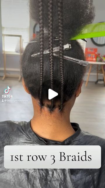 Knotless Braiding Chart, 10 Braids Hairstyles Black, Brick Braid Pattern, Easy Parting For Braids, Hair Length Chart Braids, Few Braids For Black Women, Blind Braids, Braid Patterns For Box Braids, How To Braid Goddess Braids