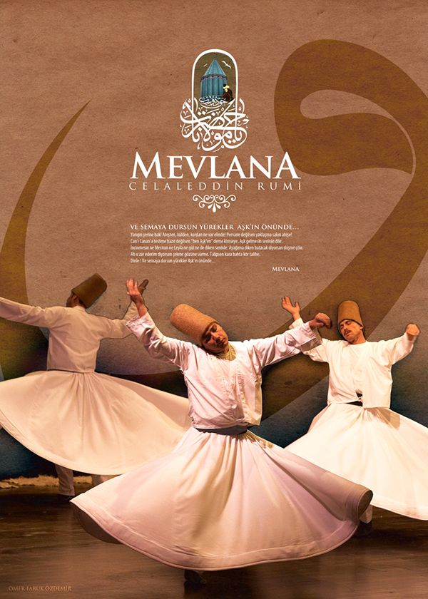 the poster for mevlanna is shown with dancers in white dresses and hats