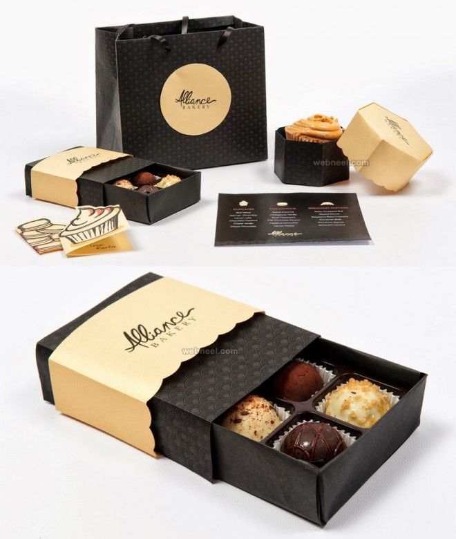 two boxes with different types of chocolates in them