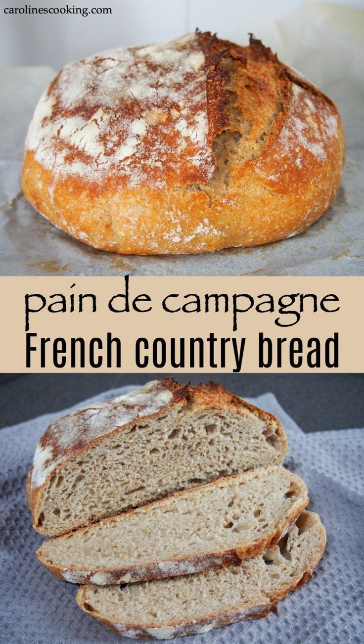 Pain de campagne is the classic French country bread. It's essentially a sourdough, but it's that bit special with a touch of rye and whole wheat. It needs a little patience, but not much effort, and the wonderfully flavorful loaf is most definitely worth it. #sourdough #bread #baking #frenchbread Country French Bread Recipes, French Country Bread Recipe, Country Bread Recipe, Squeaky Mixer, Farmhouse Recipes, French Foods, Vegan Breads, Artisan Breads, Tasty Bread Recipe