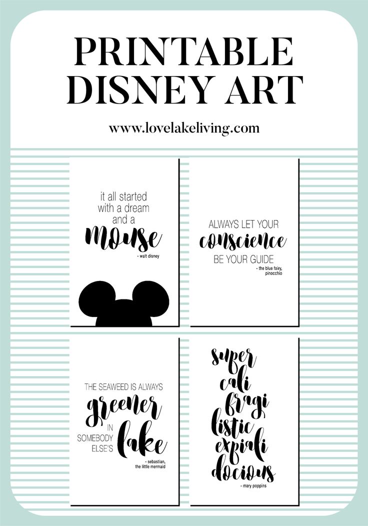 printable disney art cards with the words, it's all started with a dream