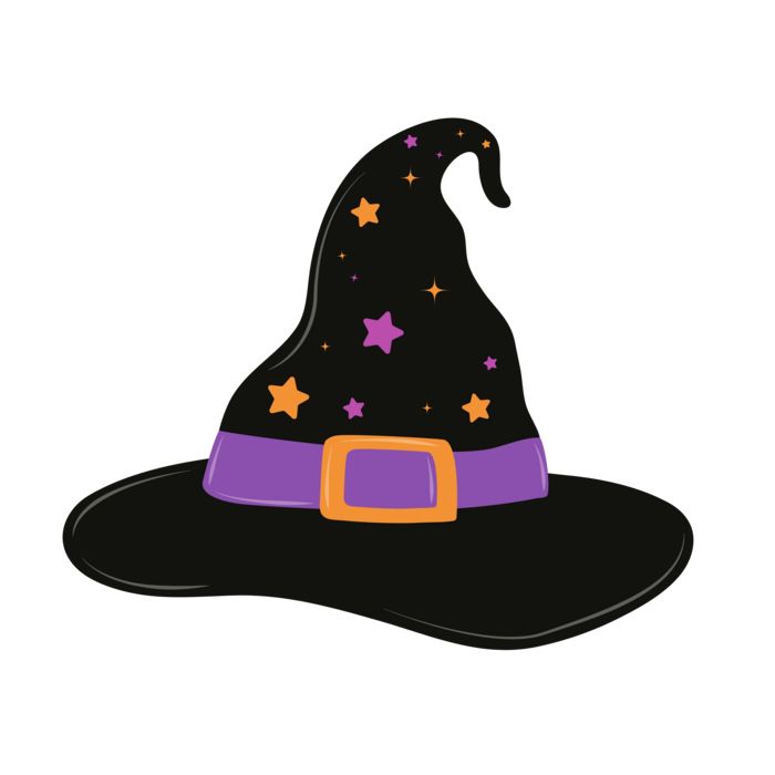 a witches hat with stars on it