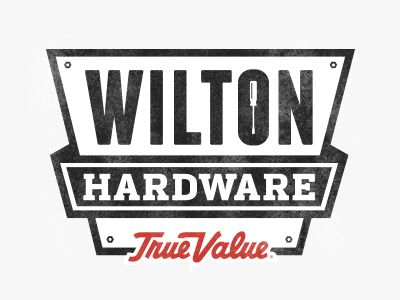 the logo for william hardware true value, which has been changed to be black and white