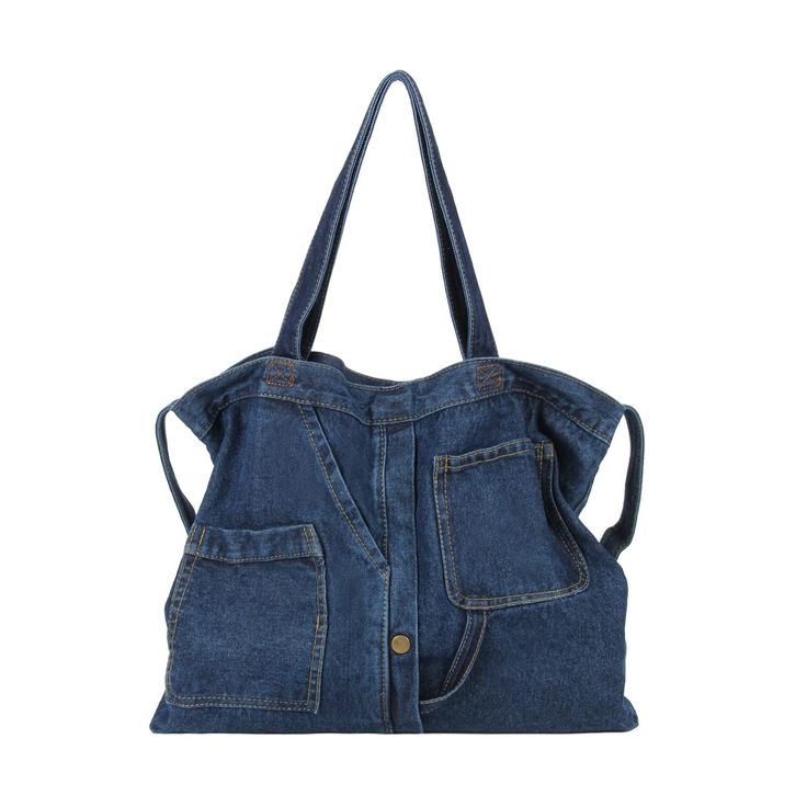 PRICES MAY VARY. 【Material】Made of high-quality denim, it is not only soft to the touch, but also durable.THIS ITEM IS NOT INTENDED FOR USE BY CHILDREN 12 AND UNDER. 【Design】Retro Tote Bag design simple atmosphere, casual, retro, personality. it is comfortable and soft, and it is comfortable and decompressed on the back. There are two colors to choose from, which is both beautiful and versatile. 【Perfect Space】Approximate size: 18.11*12.99 inches.Equipped with adjustable shoulder straps, There i Tas Denim, Tas Bahu, Hobo Tote Bag, Denim Shoulder Bags, Denim Tote Bags, Denim Tote, Jeans Bag, Bag Light, Denim Bag