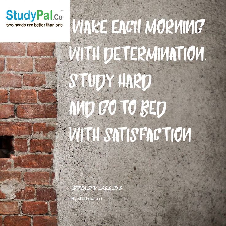 a brick wall with the words wake each morning with determination study hard and go to bed with satisfaction