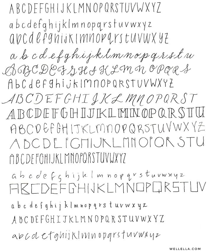 the upper and lower case of an old fashioned font, with cursive writing