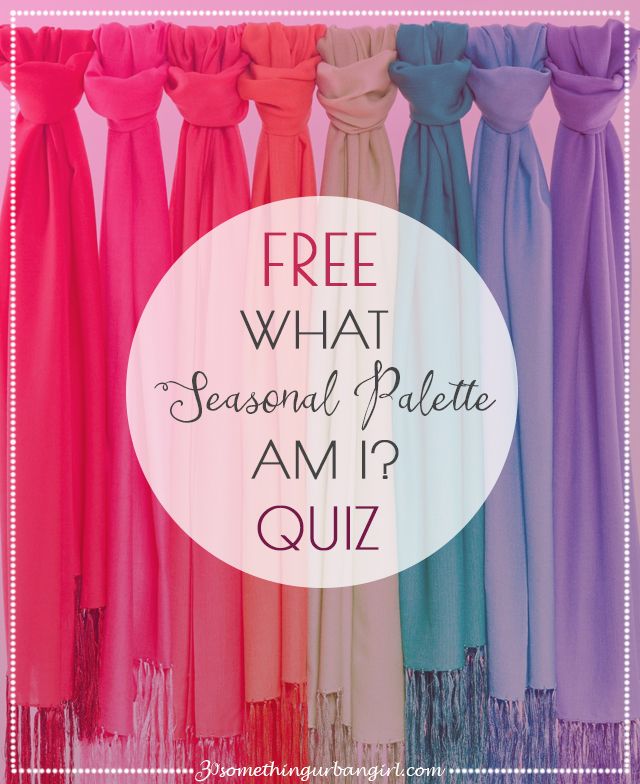 different colored dresses with the words free what seasonal palette am i? quiz on it