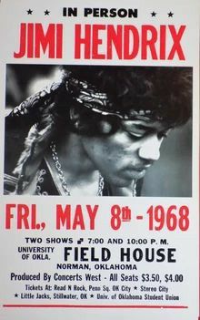 the poster for jimmy hendrix's concert at the fillmore house in new york, ny