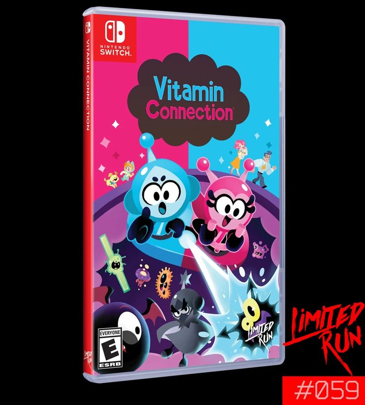 an image of the nintendo wii game vitamin connection with two cartoon characters in front of it