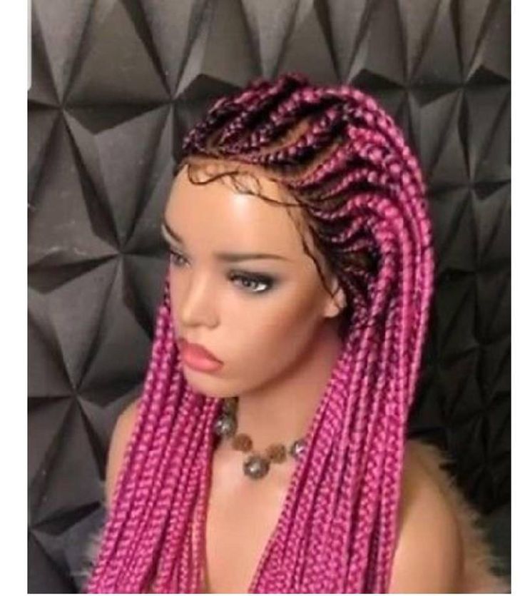 Cornrow braided wig/feed in braids image 0 Bob Box Braids Styles, Braids Dreads, Hair African American, Wig Braids, Braid Wigs, Cabello Afro Natural, French Braid Ponytail, Hair African, Cornrow Braids