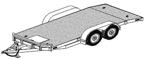 a drawing of a trailer that is not in the process of being used for transportation