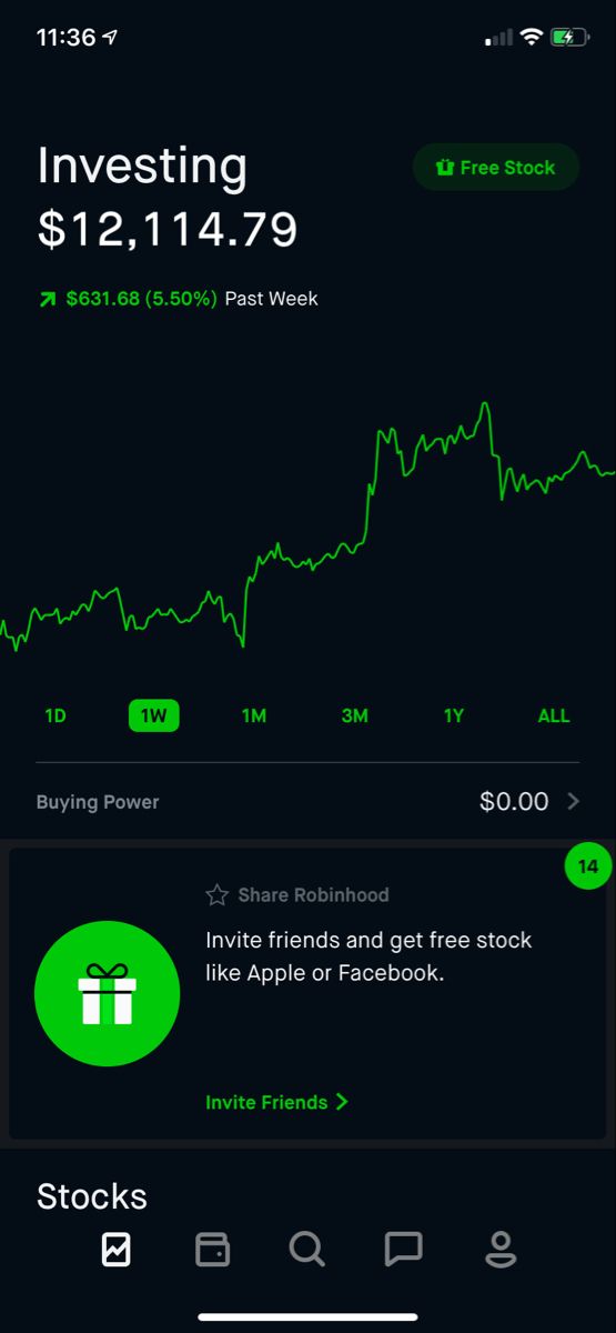 an iphone screen showing the stock market on its display, and other information about investing