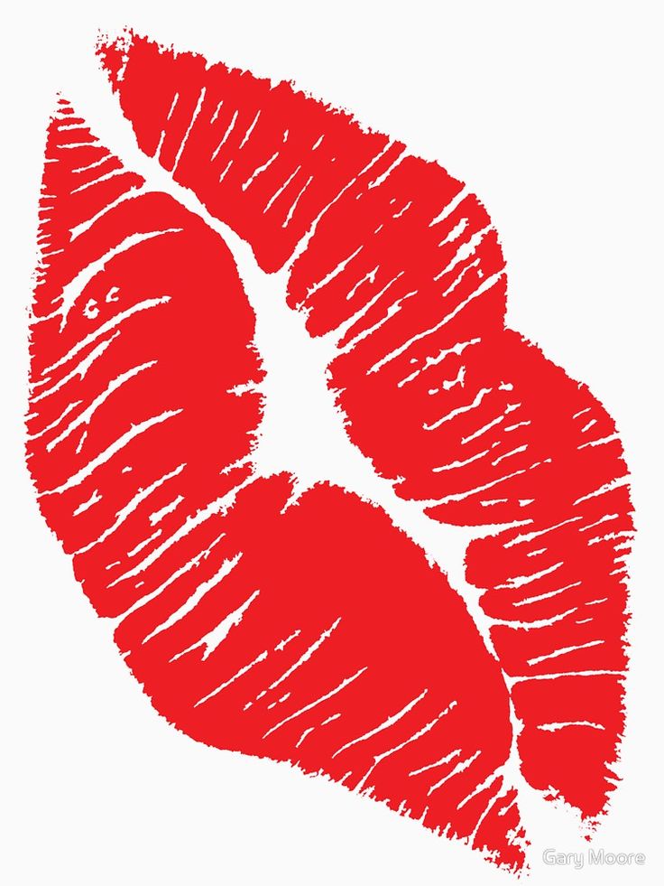 a red lipstick imprint on a white background