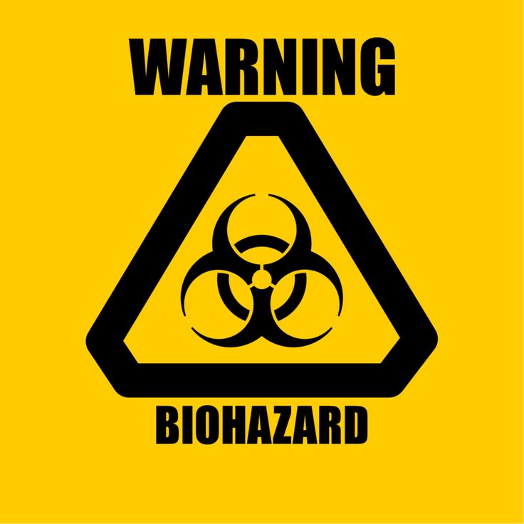 a warning sign with the words biohazard in black on a yellow background that says,'warning biohazard '