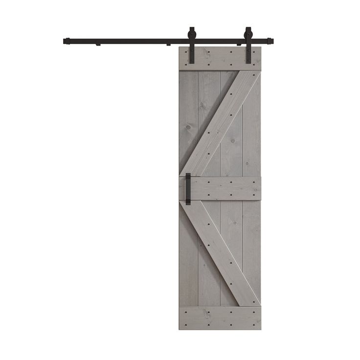 an open sliding barn door with black hardware