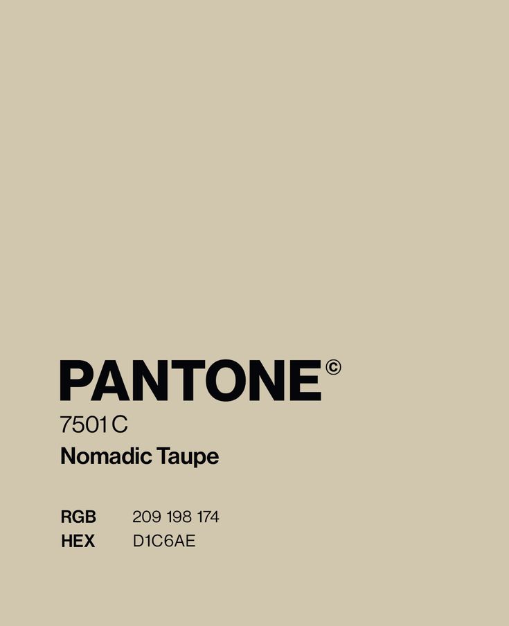 an advertisement for pantone's nomadic taupe, with the words pantone