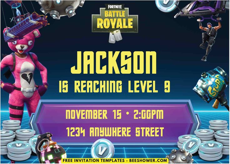 Fortnite Gaming Party Invitations