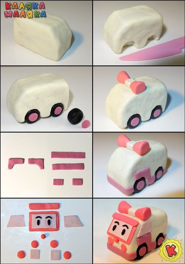 there are pictures of different types of cakes made to look like cars and trucks with faces on them