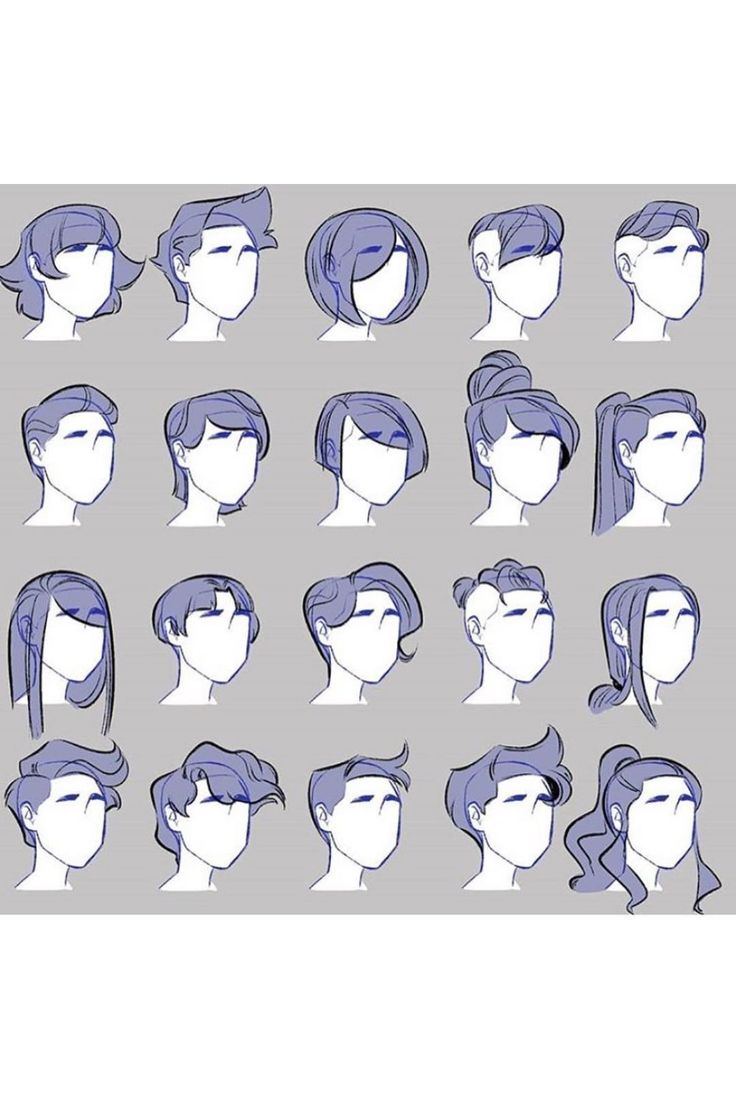 the various hairstyles and haircuts are shown in this drawing book, which shows