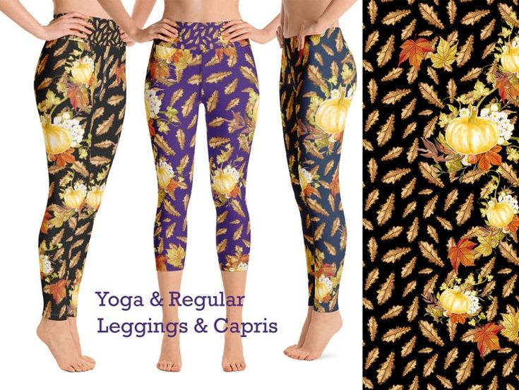 Thanksgiving inspired: pumpkins, apples, harvest, carrots, turkey, etc Yoga and regular leggings and capris for women. Very soft, silky smooth and comfortable premium quality #athletic bottoms. Great for #Yoga, running, marathons, cycling, intense #workout gym, exercise, jogging, fitness #thanksgiving #pumpkin #givethanks #thanks #leggings #harvest #turkey #dinner #gift #activewear #AthletikaGirl #fall #autumn Autumn Running, Workout Yoga Pants, Thanksgiving Pumpkin, Turkey Dinner, Women Workout, Legging Outfits, Gym Exercise, Leggings Women, Oak Leaves