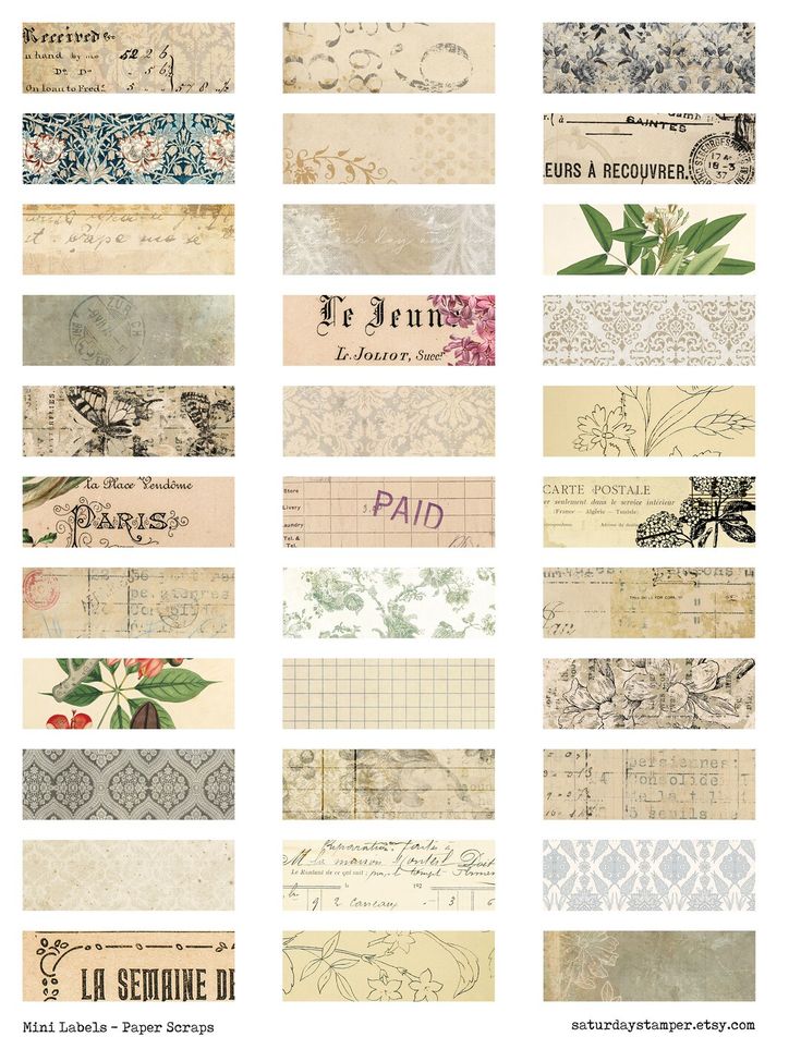 many different types of paper with flowers and leaves on them, all lined up in rows