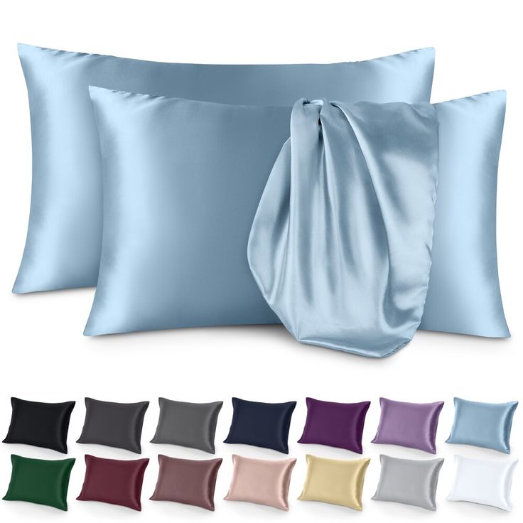 satin pillow cases with different colors and sizes