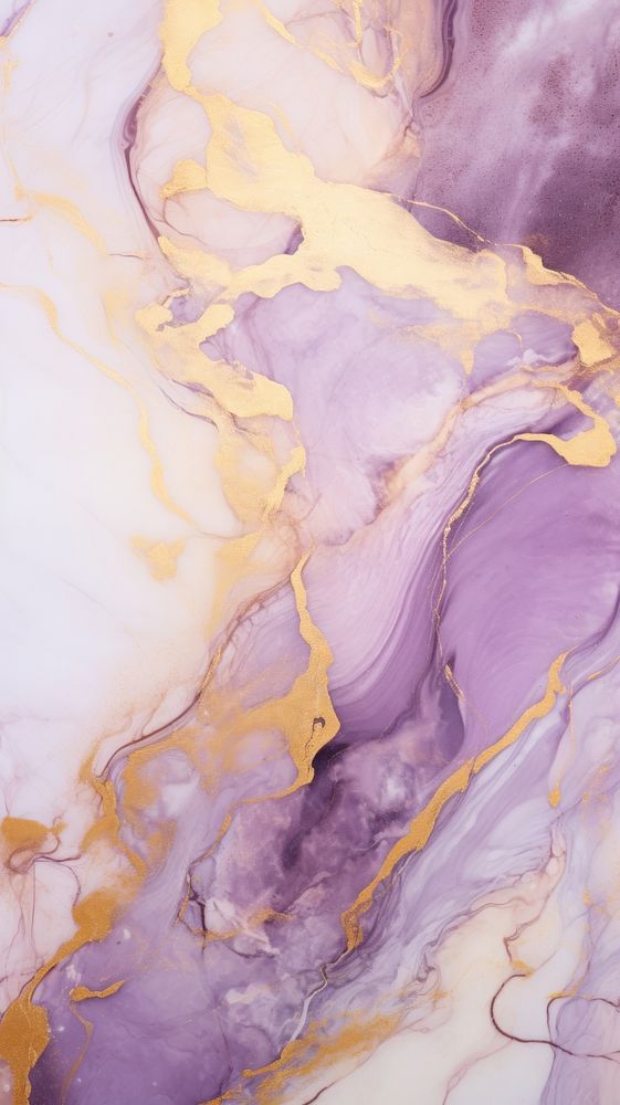 an abstract marble background with gold and purple paint on the top, bottom and bottom