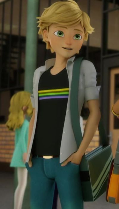 an animated image of a boy with blonde hair and green pants