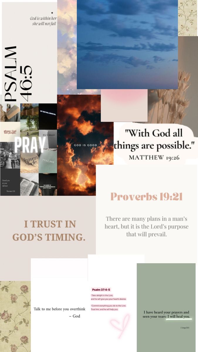 a collage of images with the words trust in god's time