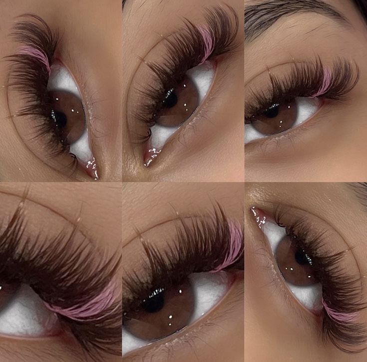 Lash Ideas With Color, Lashes And Glasses Combo, Red And White Lash Extensions, Valentine Lashes Extensions, Sparkly Lash Extensions, Burgundy Lash Extensions, Color Lash Sets, Lash Color Extensions, White Lashes Extensions